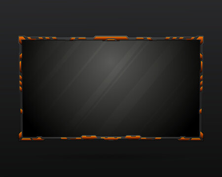 Live video stream webcam overlay futuristic gui screen panel frame template