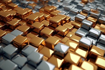 Fototapeta premium molecular structure of metal, metallic surface 