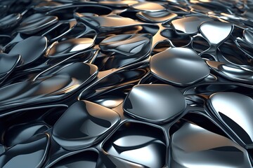 Fototapeta premium molecular structure of metal, metallic surface 