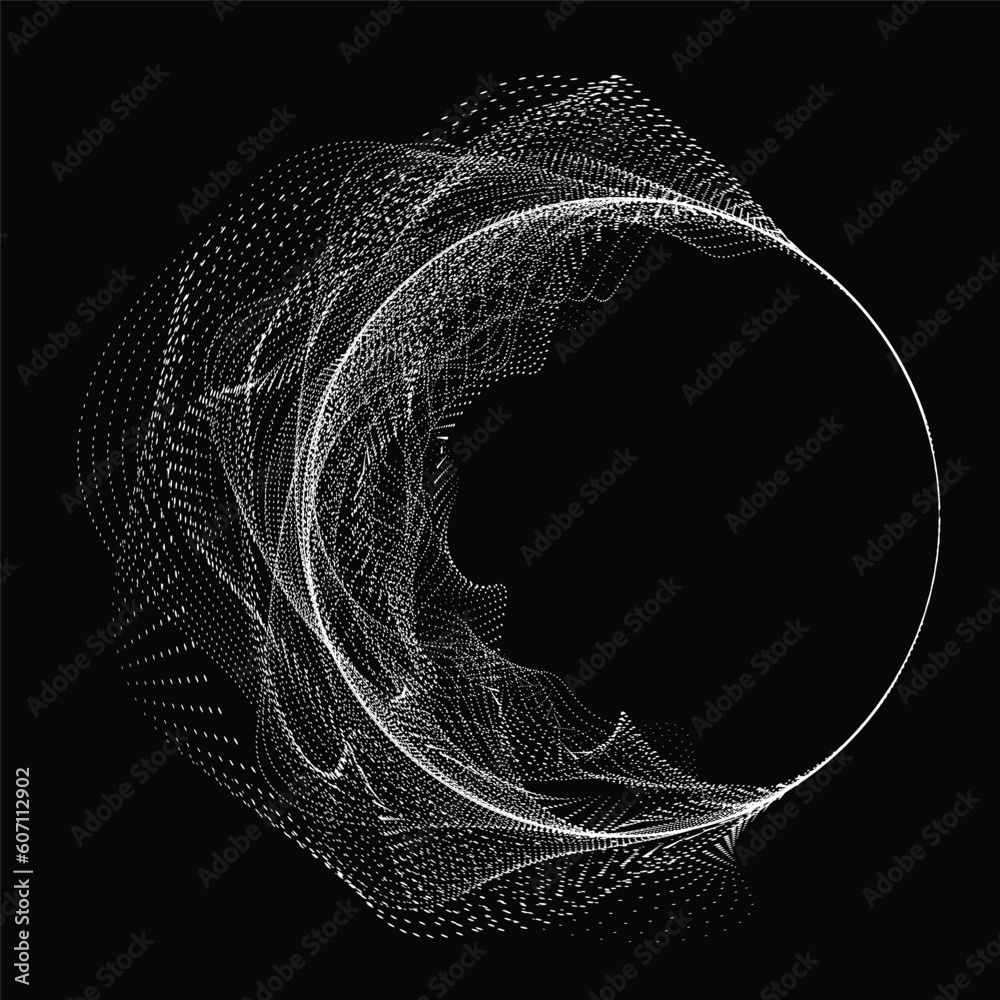 Poster abstract flow lines background . from order to chaos .fluid wavy shape .striped linear pattern . mus