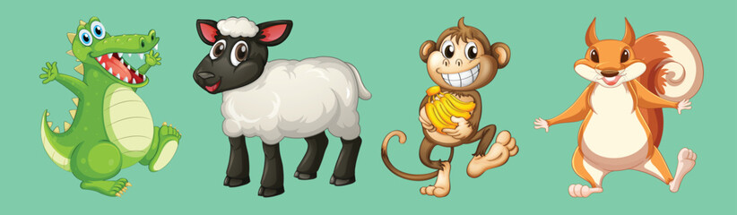 Set of animal cartoon character by the greatest graphics