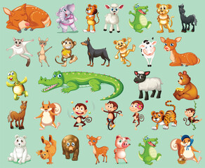 Set of animal cartoon character by the greatest graphics