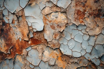  old painted weathered rusty metal texture close up view, ai generated image