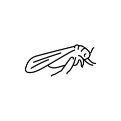 Whitefly black line icon.