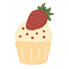 cupcake with strawberry