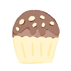 chocolate muffin isolated on white