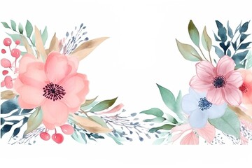 Water Color Pastel Flower and bloom Wedding decorative design-