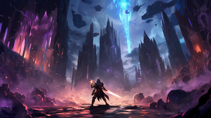 game characters. Action scene with soldiers in armor at war against invading monsters and aliens, science fiction. epic battle. High tech. AI generated image.