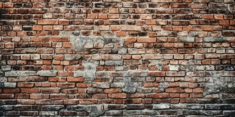 Fototapeta premium Beautiful Vintage Loft Brick Wall Background, Brick texture. Rustic Brick texture. Wood background. Wooden plank floor background. generative ai