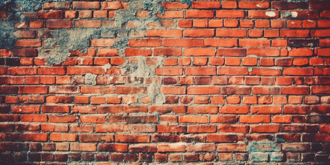 Beautiful Vintage Loft Brick Wall Background,  Brick texture. Rustic  Brick texture. Wood background. Wooden plank floor background. generative ai