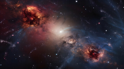 Fototapeta na wymiar Space: planets dust clouds stars