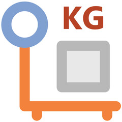 Weight machine, icon of industrial scale 