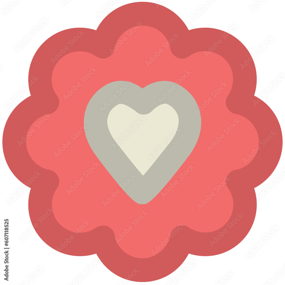 Poster an icon of a heart cookie line design