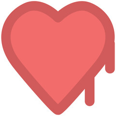 Love heart bold line icon design 
