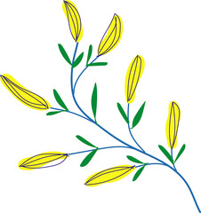 Beautiful Flowers and leaves 