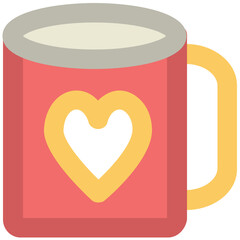 Coffee mug bold line icon design 