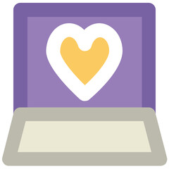 Love heart bold line icon design 