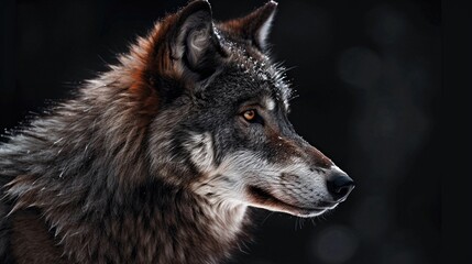Obraz premium gray wolf lupus generative ai