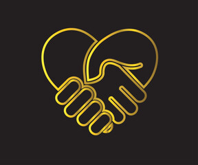golden handshake logo icon