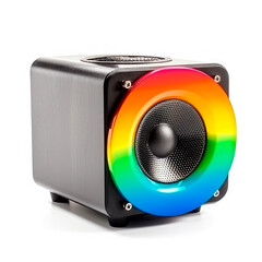 Fototapeta premium Colored music speaker, isolated