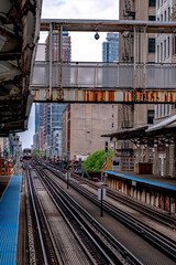 Fototapeta na wymiar chicago city subway station and train scenes
