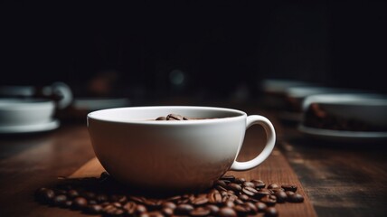 Delicious cup of coffee isolated  Generative AI