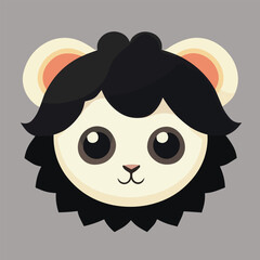 Fototapeta premium Cute sheep or lam illustration. Vector.