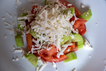 Traditional Bulgarian Shopska salad