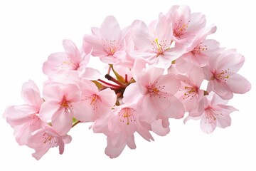pink cherry blossom isolated on white background Generative AI
