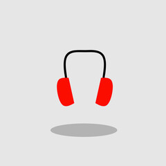 Illustration headset icon vector flat