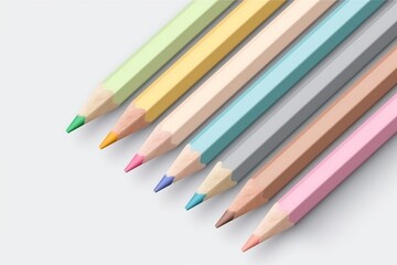 Fototapeta premium pencils without brand isolated on white background Generative AI