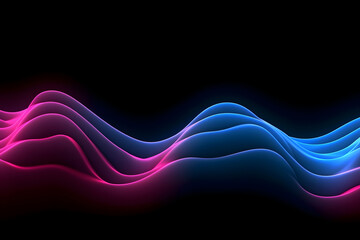 Vibrant Neon Waves: A mesmerizing abstract backdrop of futuristic neon lines, enhanced by stunning and radiant lights. Immerse yourself in this captivating visual symphony.