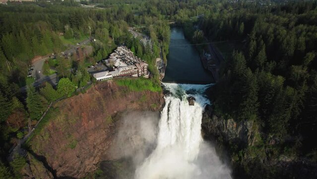 Washington Travel Destination Snoqualmie Falls Aerial