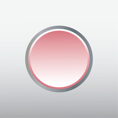 Soft Round Pastel Button. Pink silver grey button icon vector illustration
