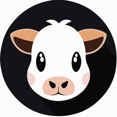 Cute cow face. Vector