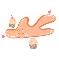 Orange with cupcake