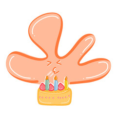 Orange with birthday cake