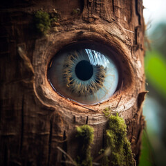 Eye in the mysterious tree Generative AI