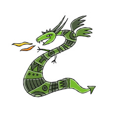 Fototapeta premium Funny Dragon character isolated on white. Symbol of Chinese New Year 2024 for your design