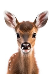 Close up of a deer portrait, an illustration of adorable and beautiful wild animals