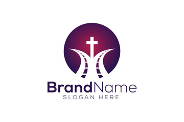 Road logo design vector template