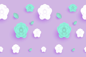 Purple seamless pattern with flowers