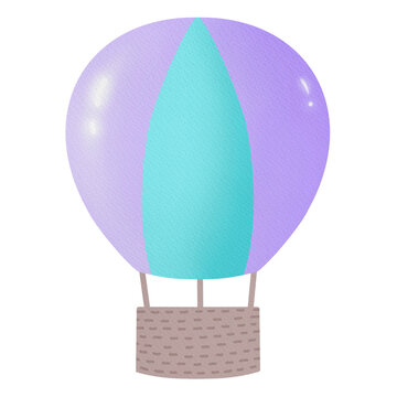 recommend clip art: Cute purple pastel hot air balloon
