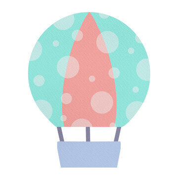recommend clip art: Cute pastel polkadot hot air balloon