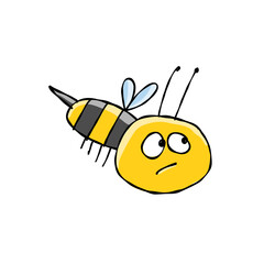 Obraz premium Funny Bee character isolated on white for your design
