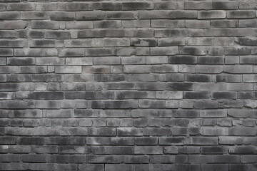 Old grunge grey horizontal brick wall background, Generative AI