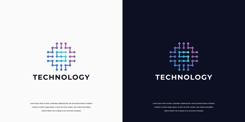 technology logo design, initial S for symbol tech, internet, system, Artificial Intelligence