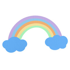 Cute pastel rainbow and clouds