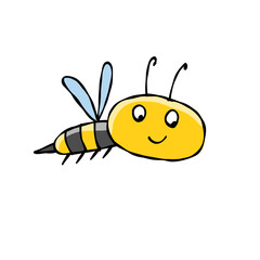 Funny Bee character isolated on white for your design