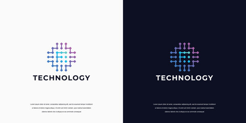 F logo tech, internet business logo, system, Artificial Intelligence